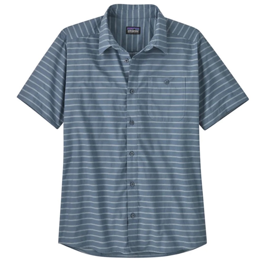 Patagonia Men's Go To Shirt - Boardwalk Stripe: Utility Blue size XXL